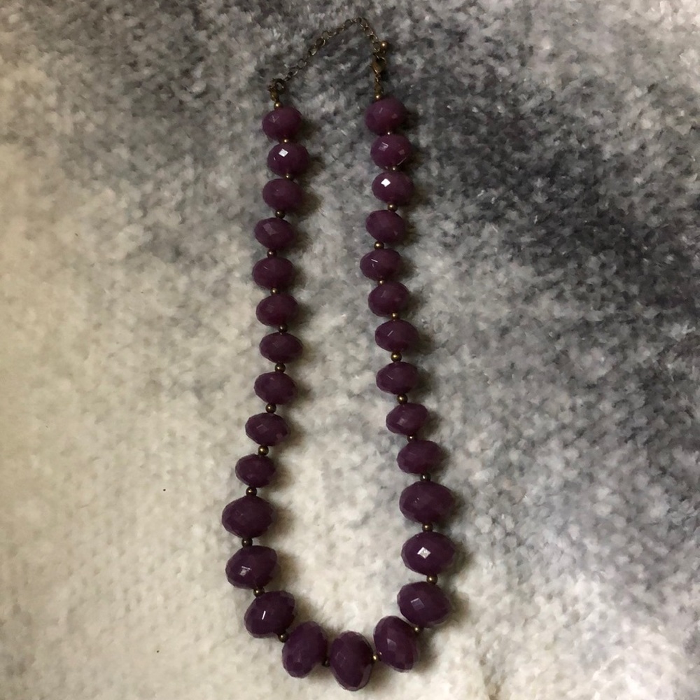 Chunky beaded amethyst necklace